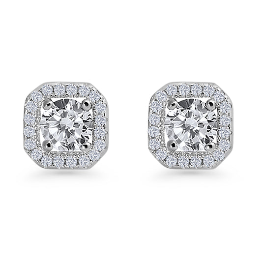 Cushion Cut Stud Earring