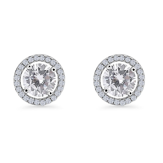 Round Halo Stud Earring