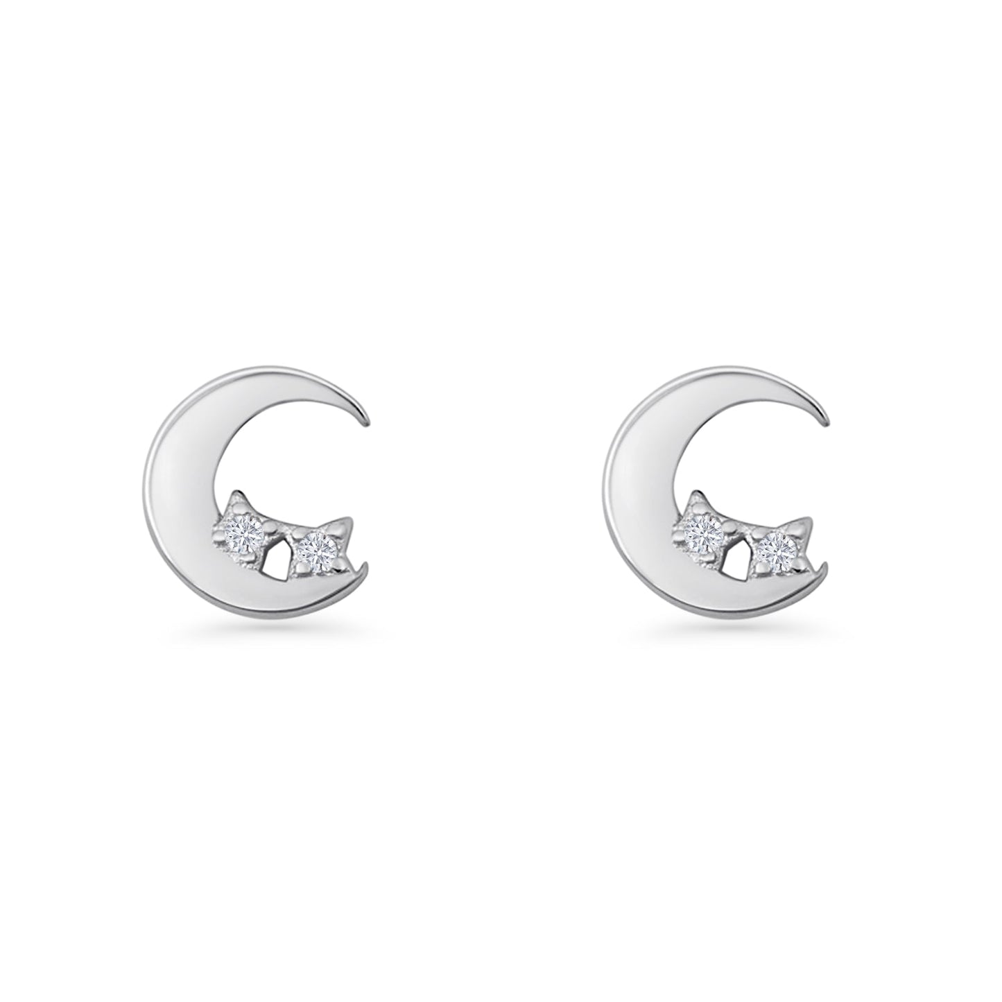 Moon & Star Stud Earrings