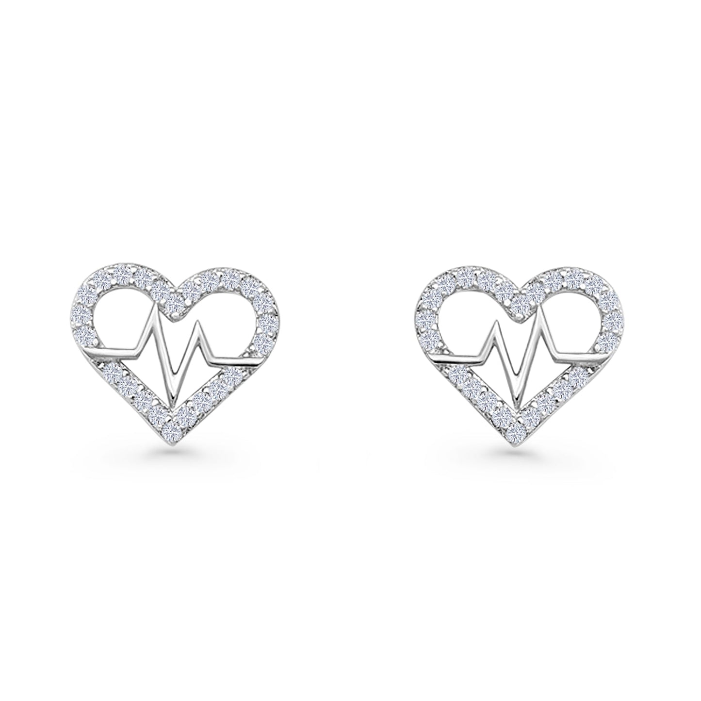 Heart Beat Wave Stud Earring