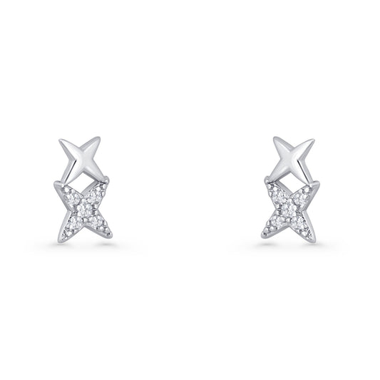 Cluster CZ Star Stud Earrings