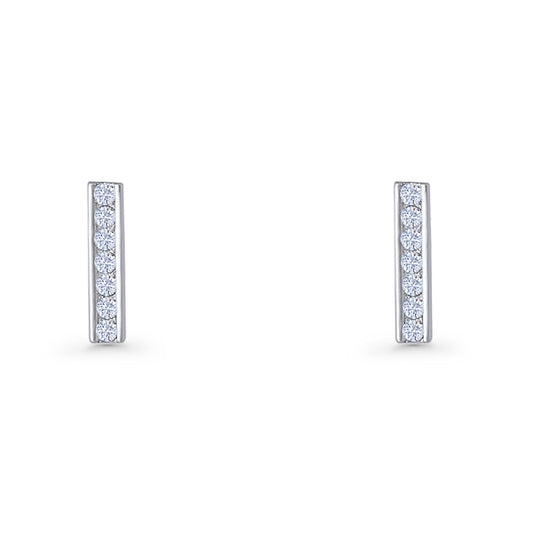 Bar CZ Stud Earrings