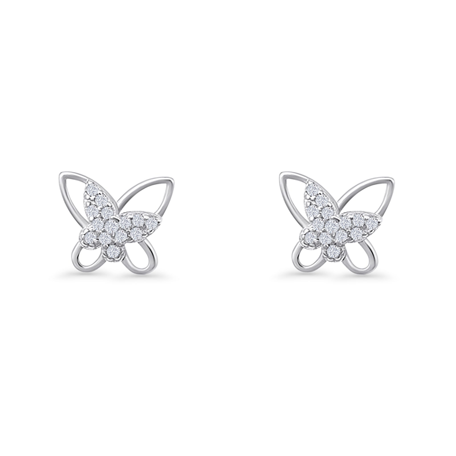 Butterfly CZ Stud Earrings