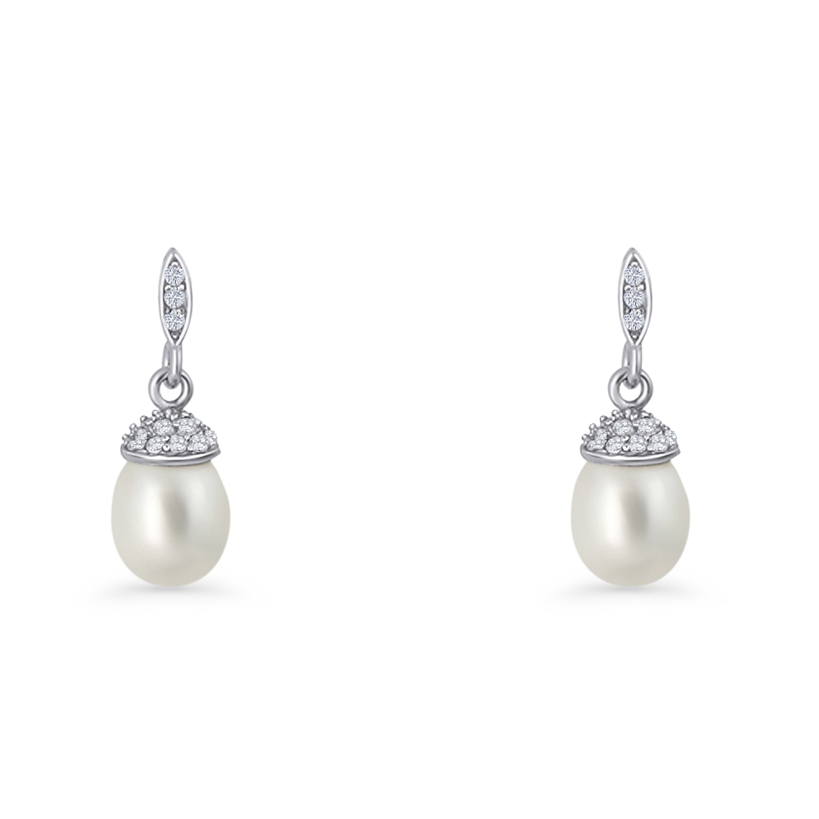 Pearl Charm Stud Earrings