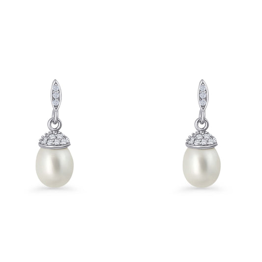 Pearl Charm Stud Earrings