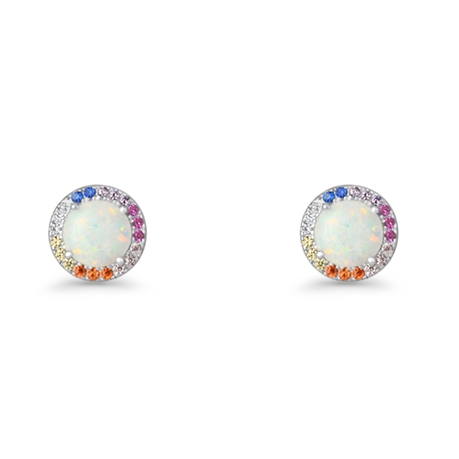 Round CZ Stud Earrings