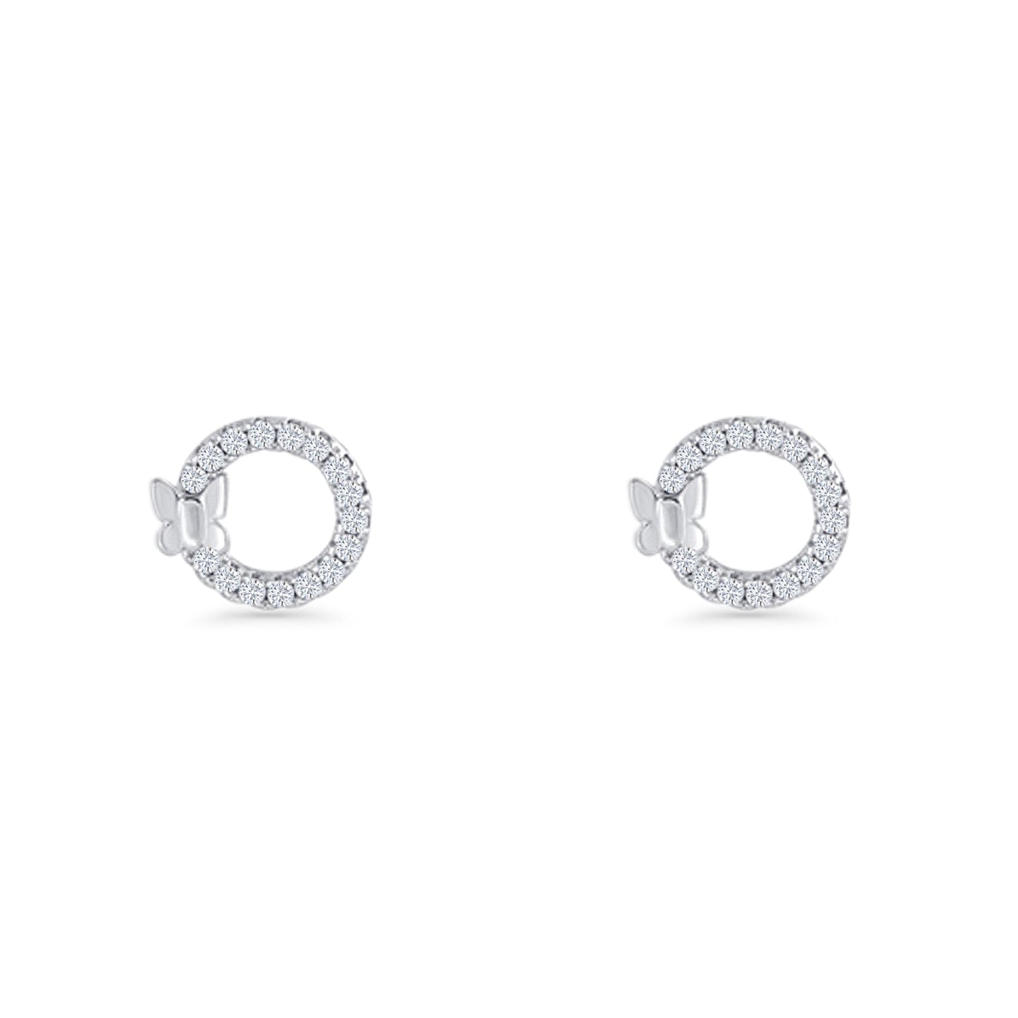 Open Circle Stud Earrings