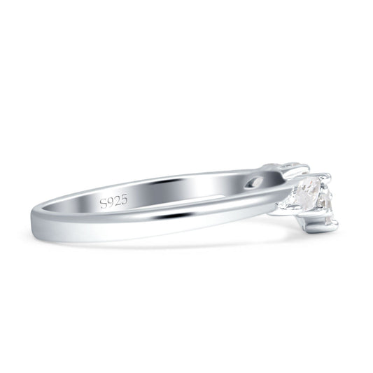 Contour Curved Wedding Band Marquise Cubic Zirconia