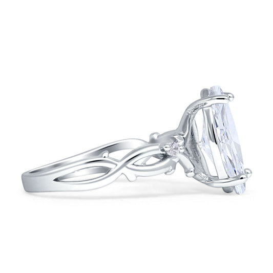 Marquise Split Shank Infinity Twisted Ring Cubic Zirconia