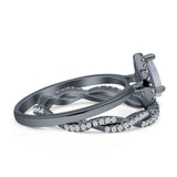 Two Piece Wedding Set Twisted Ring