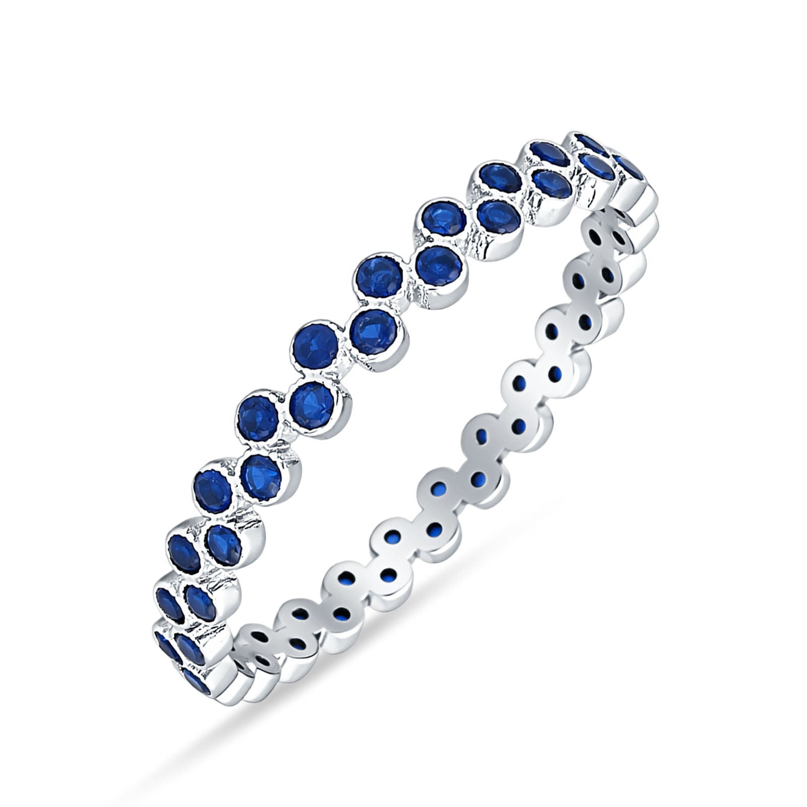 Round CZ Zig Zag Band