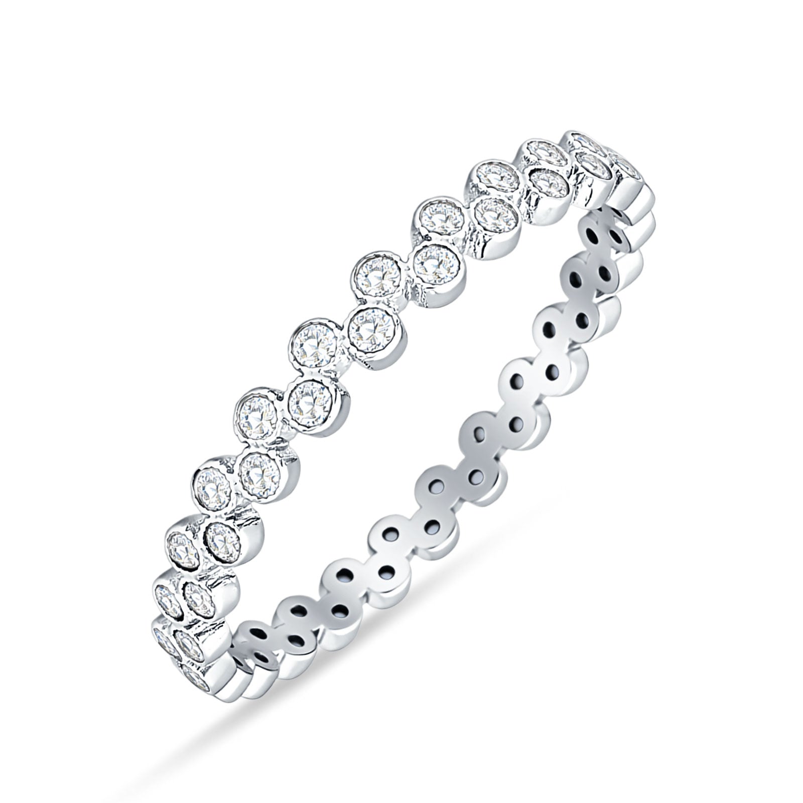 Round CZ Zig Zag Band