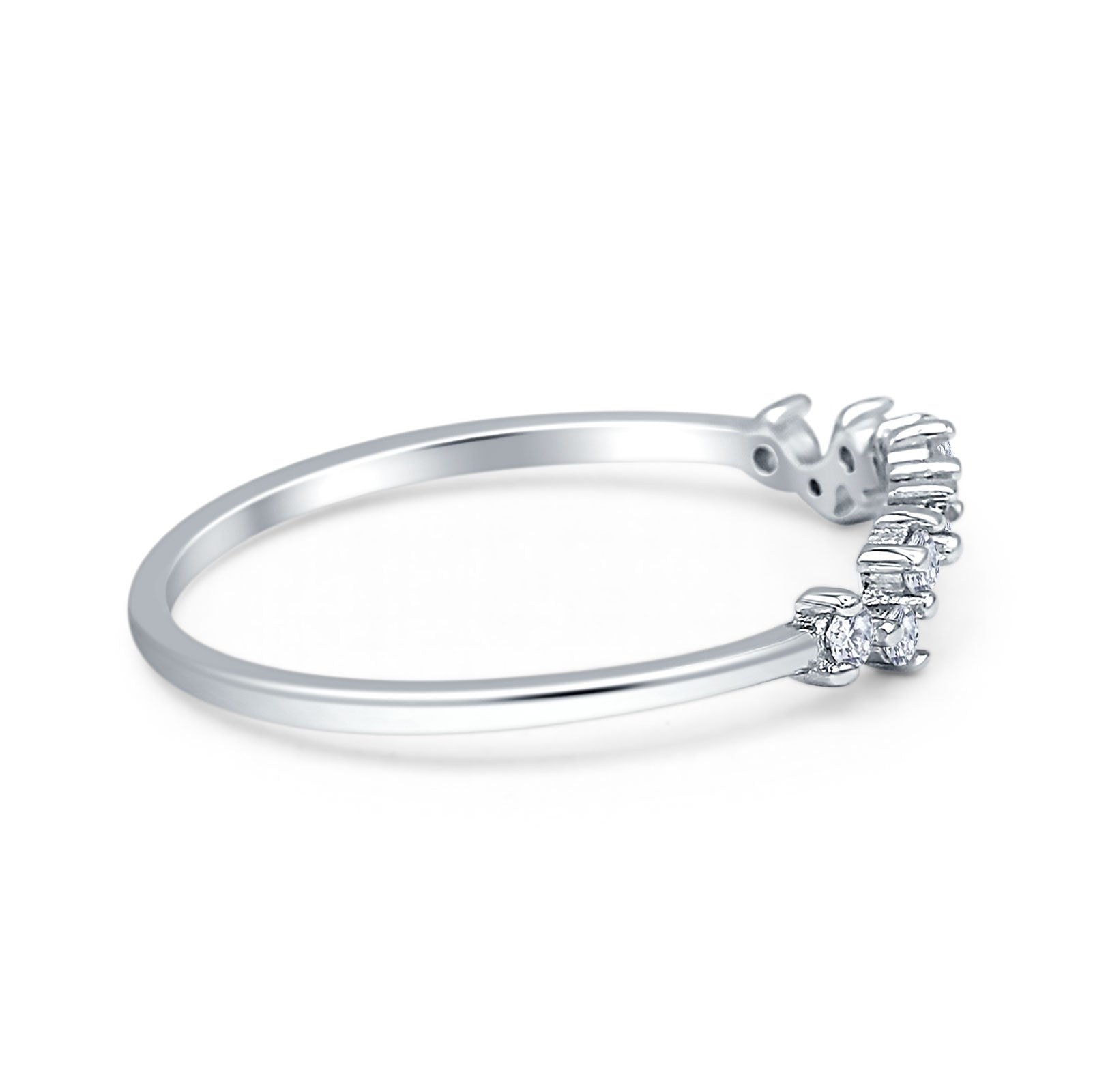 Round CZ Contour Band