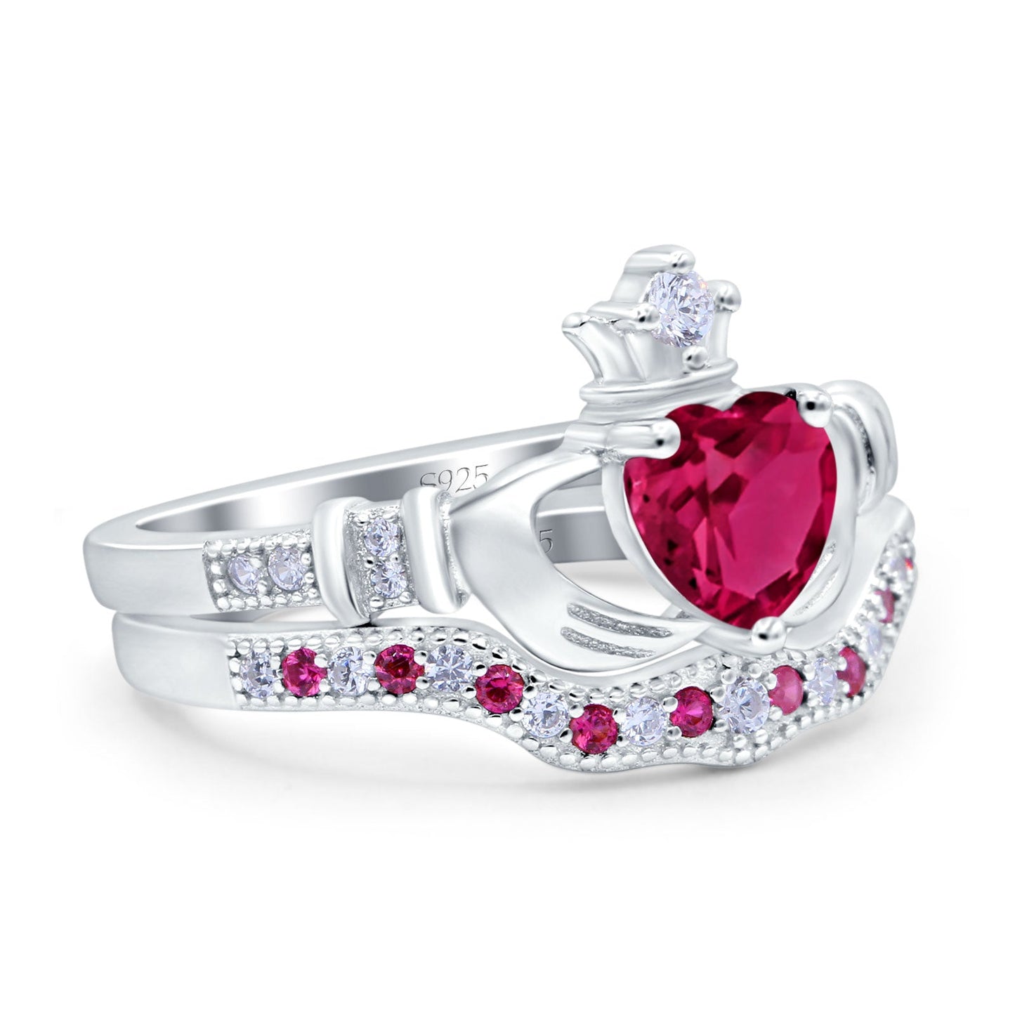 claddagh wedding ring set