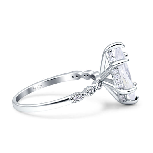 Solitaire Marquise Engagement Ring Cubic Zirconia