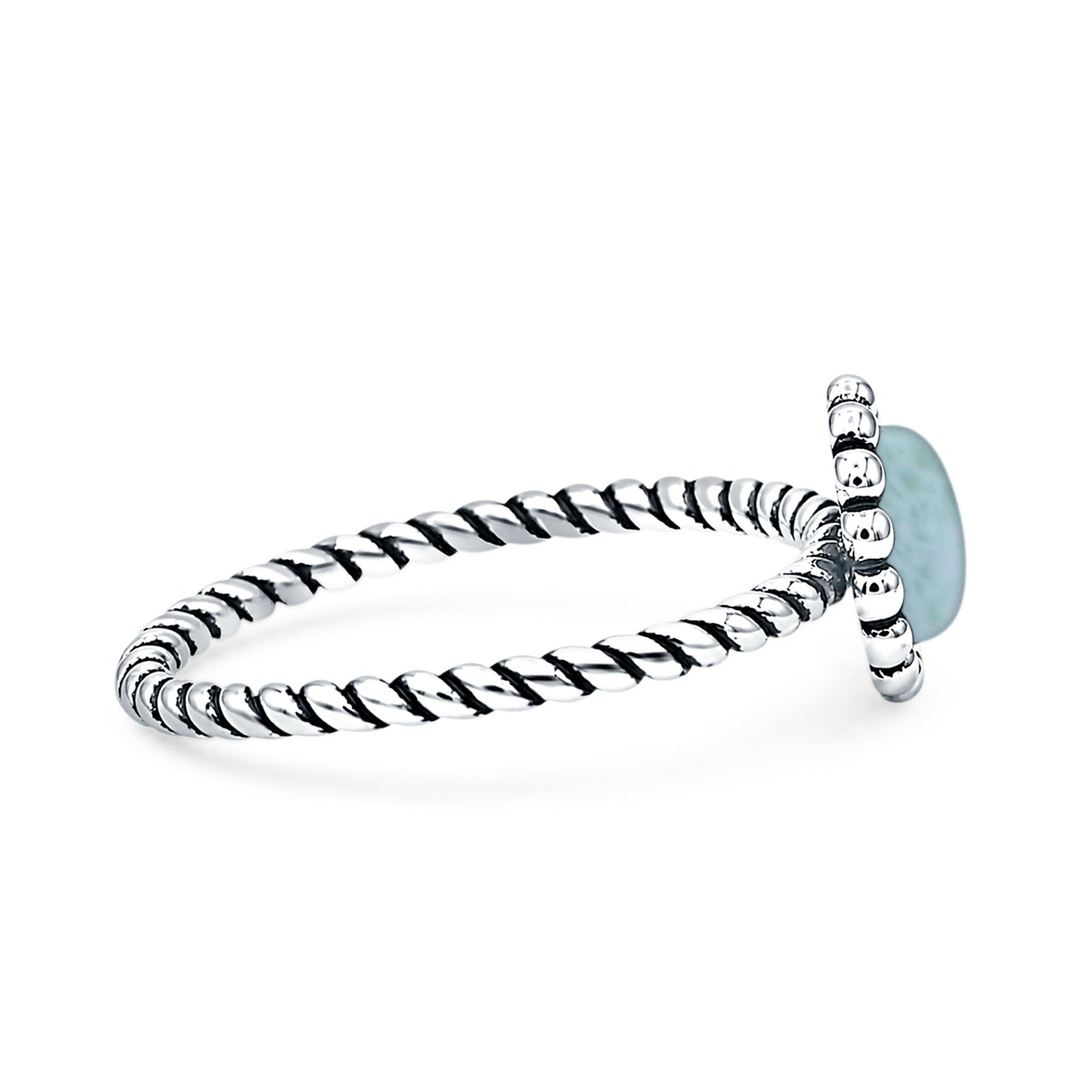 Beaded Halo Twisted Rope Ring