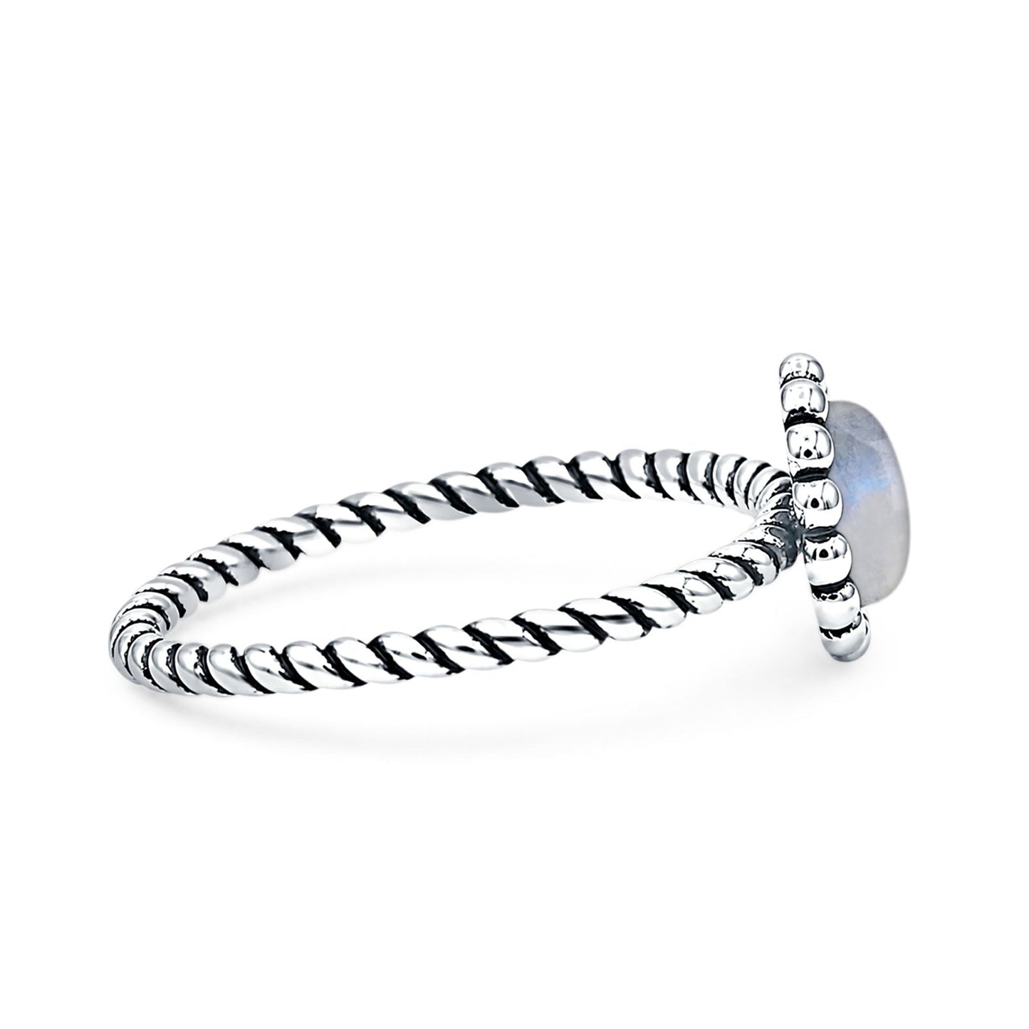 Beaded Halo Twisted Rope Ring