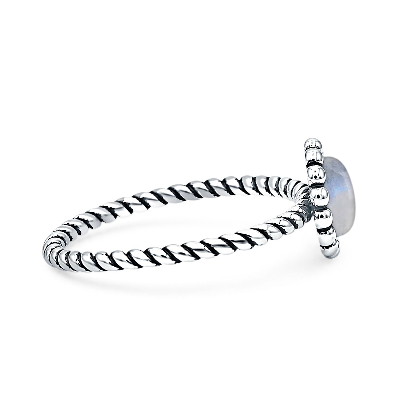 Beaded Halo Twisted Rope Ring