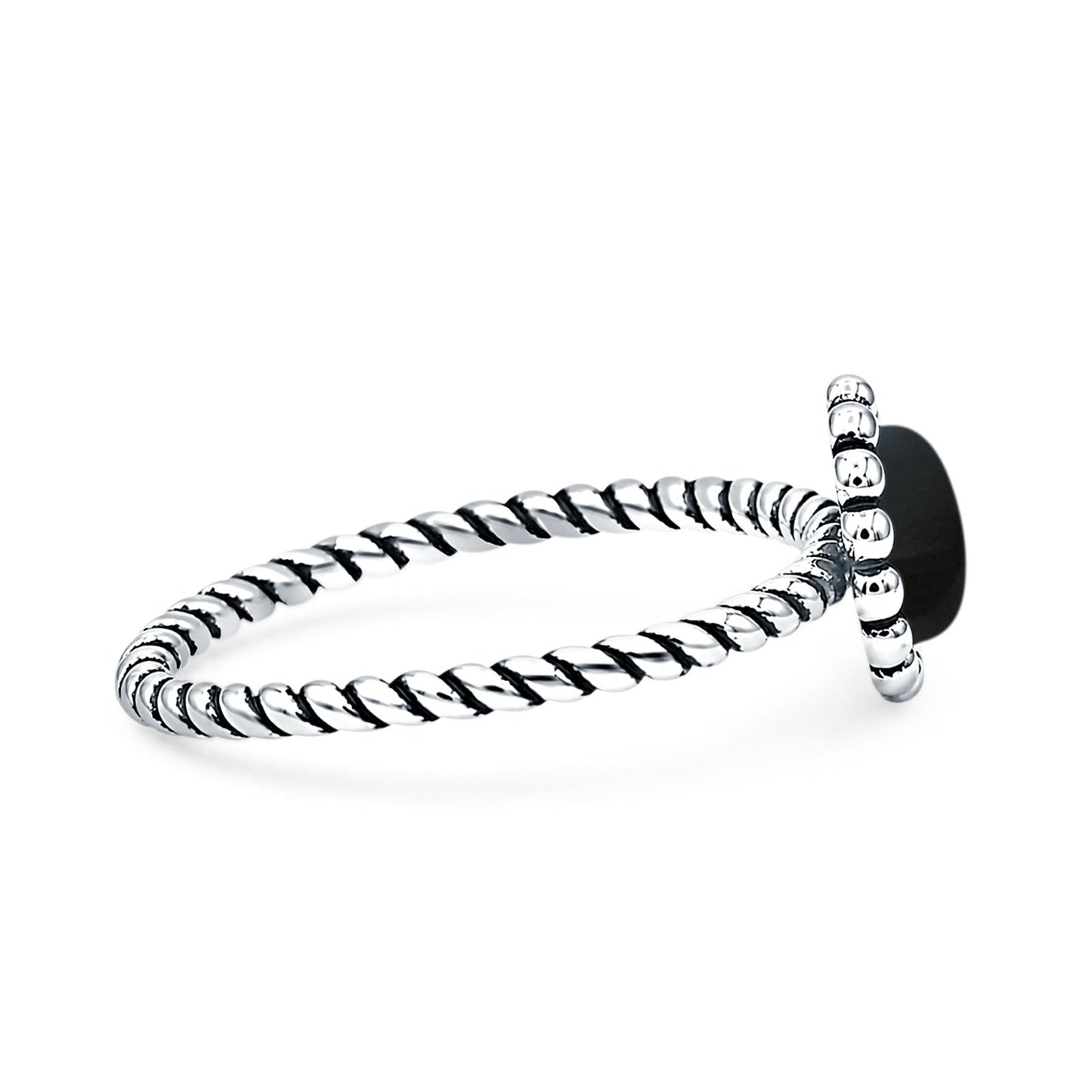 Beaded Halo Twisted Rope Ring