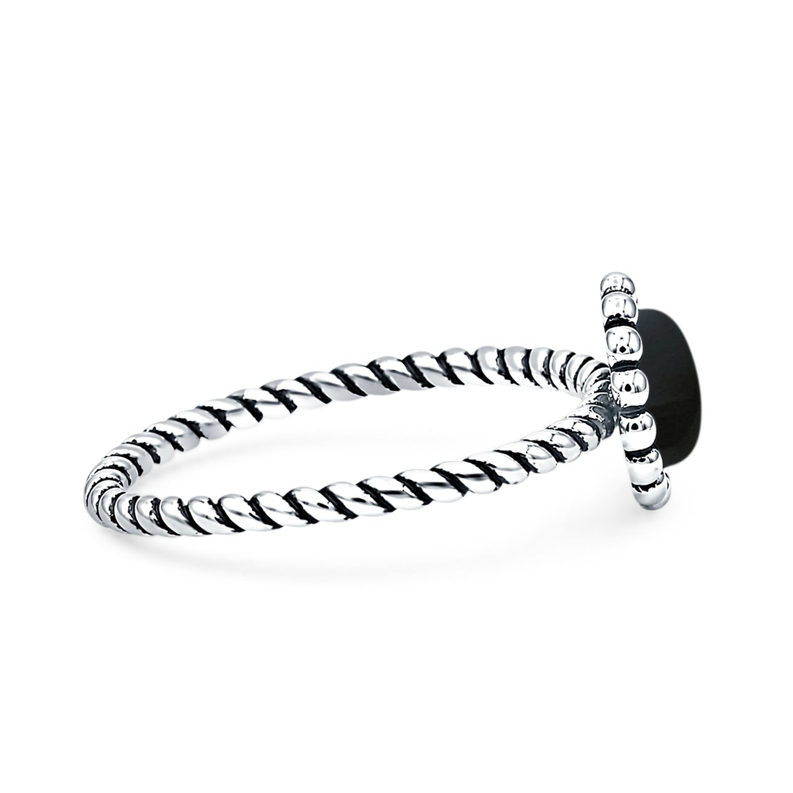 Beaded Halo Twisted Rope Ring