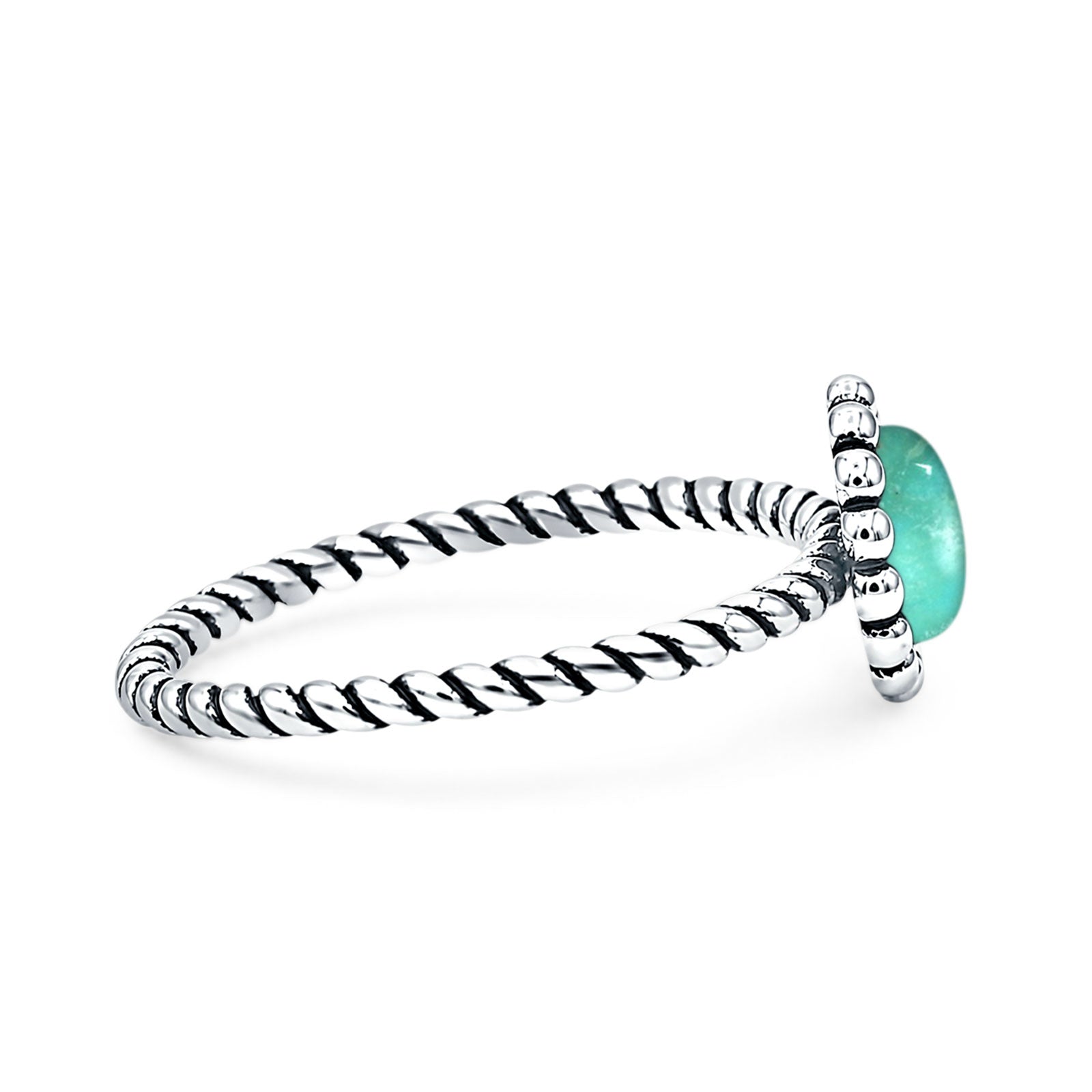 Beaded Halo Twisted Rope Ring
