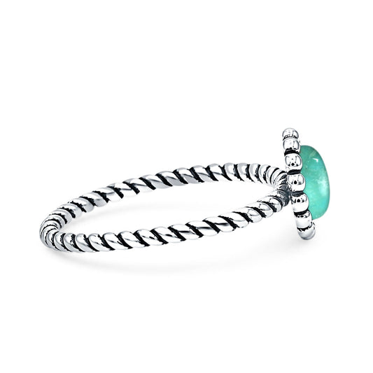 Beaded Halo Twisted Rope Ring