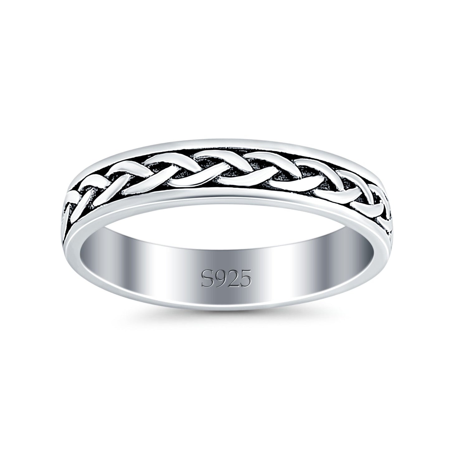 Crisscross Infinity Oxidized Band Thumb Ring (5mm)