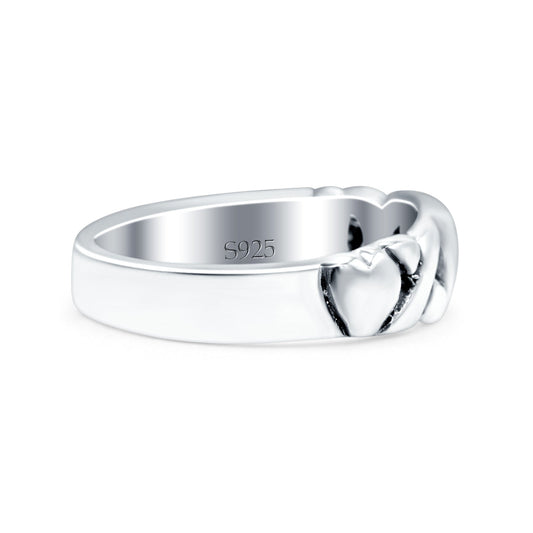 Celtic Knot Heart Oxidized Band Thumb Ring (5mm)