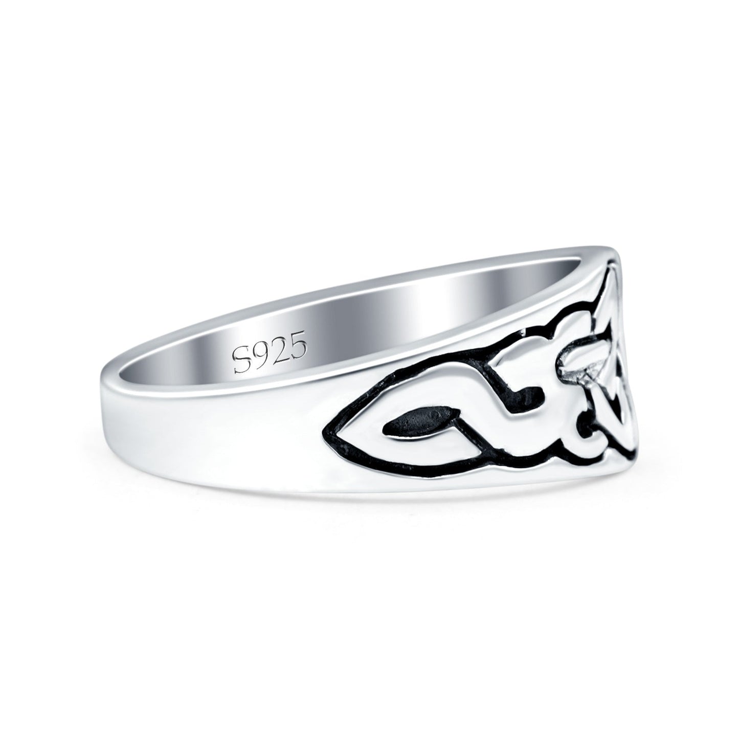 Celtic Oxidized Band Thumb Ring (7mm)