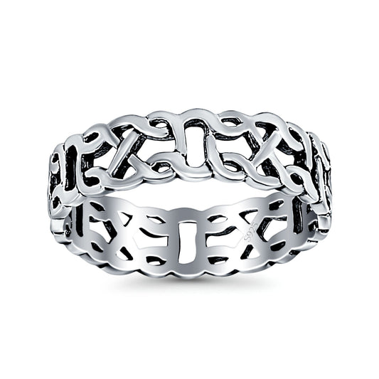 Celtic Oxidized Band Thumb Ring (6mm)