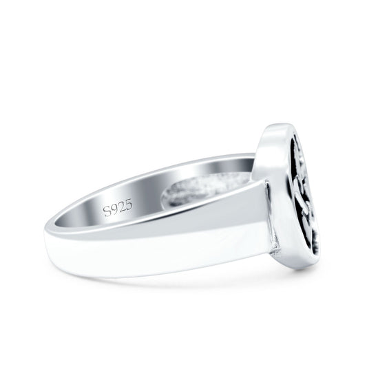 Star Oxidized Band Thumb Ring (10mm)