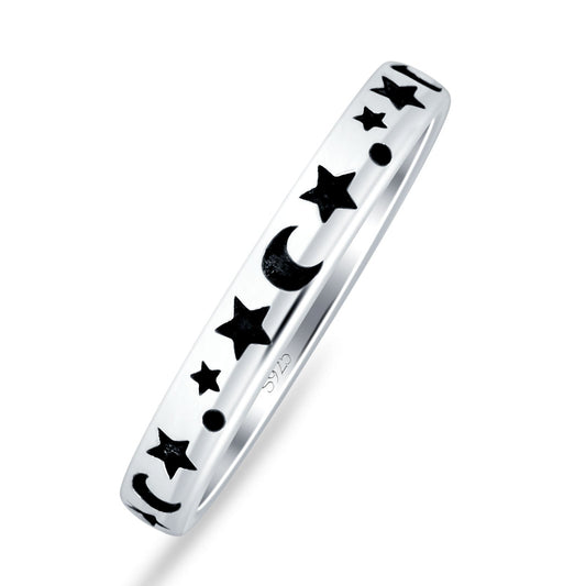 Celestial Moon Star Ring