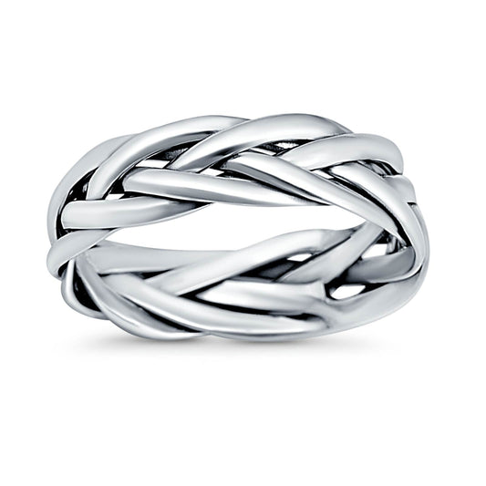 Celtic Oxidized Band Thumb Ring (6mm)