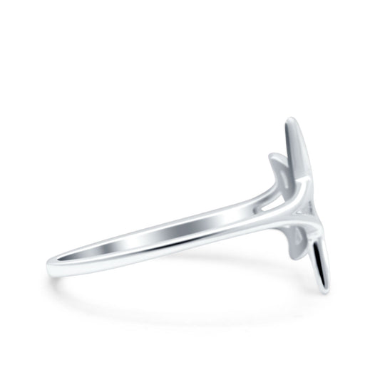 Star Oxidized Band Thumb Ring (11mm)