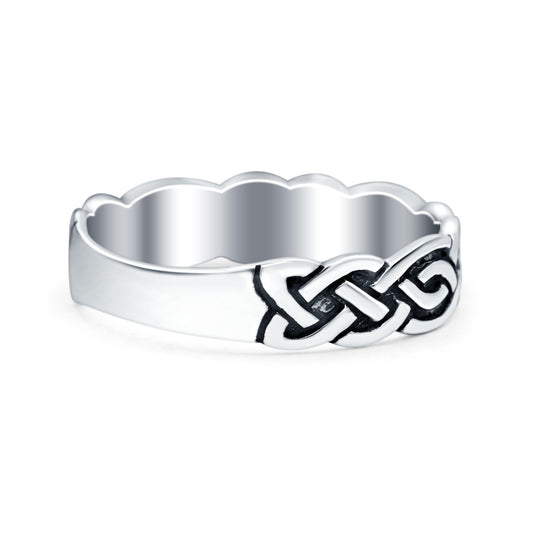 Celtic Oxidized Band Thumb Ring (5mm)