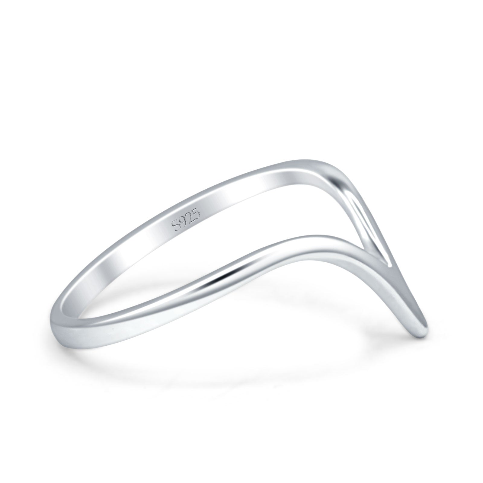 V Midi Band Chevron Ring
