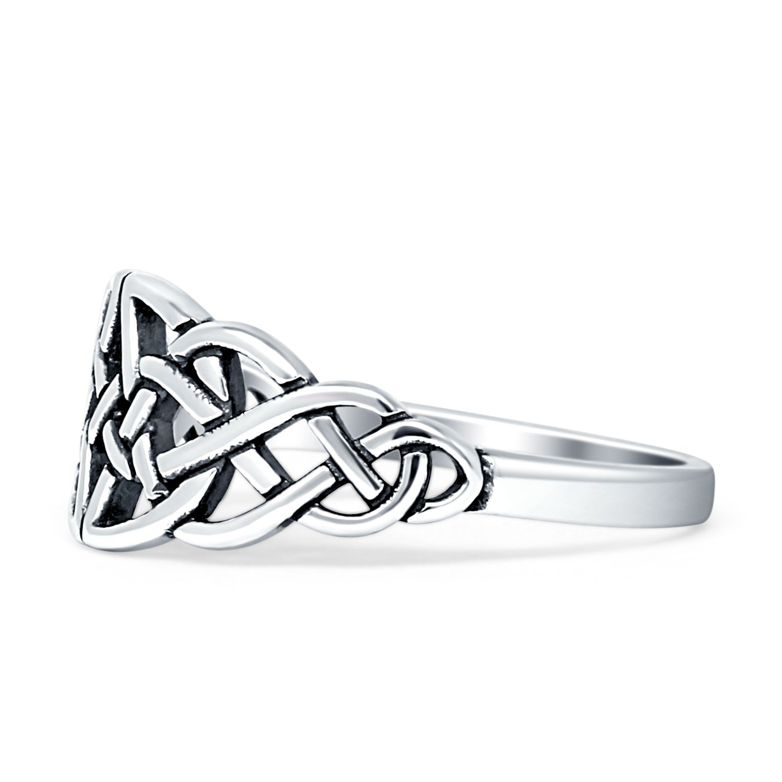 Oxidized Twisted Infinity Triquetra Ring