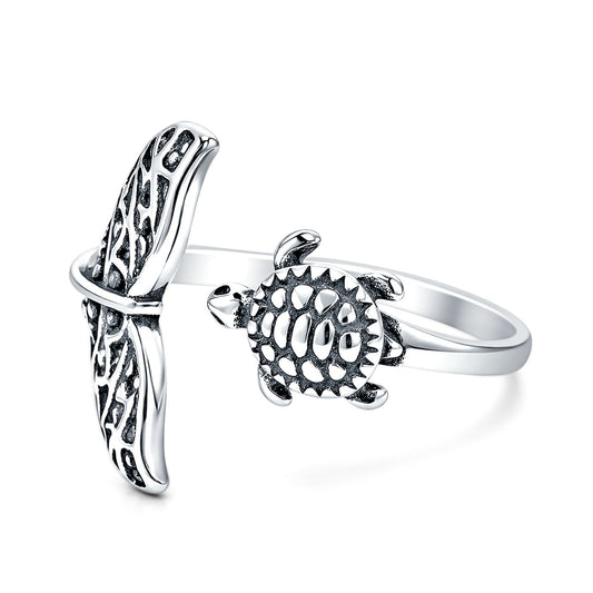 Whale Tail & Sea Turtle Ring