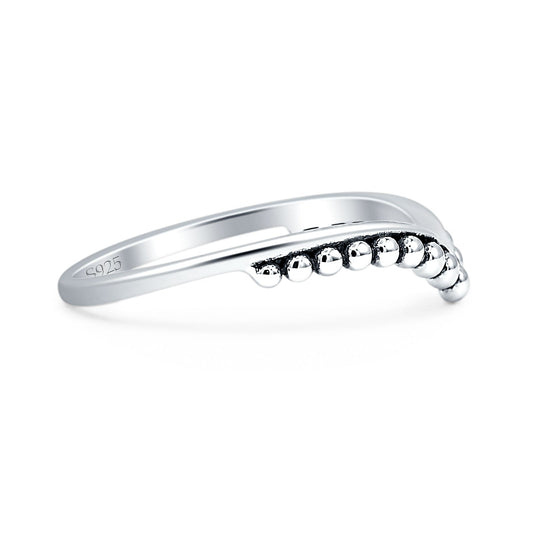 V Shape Beaded Ring