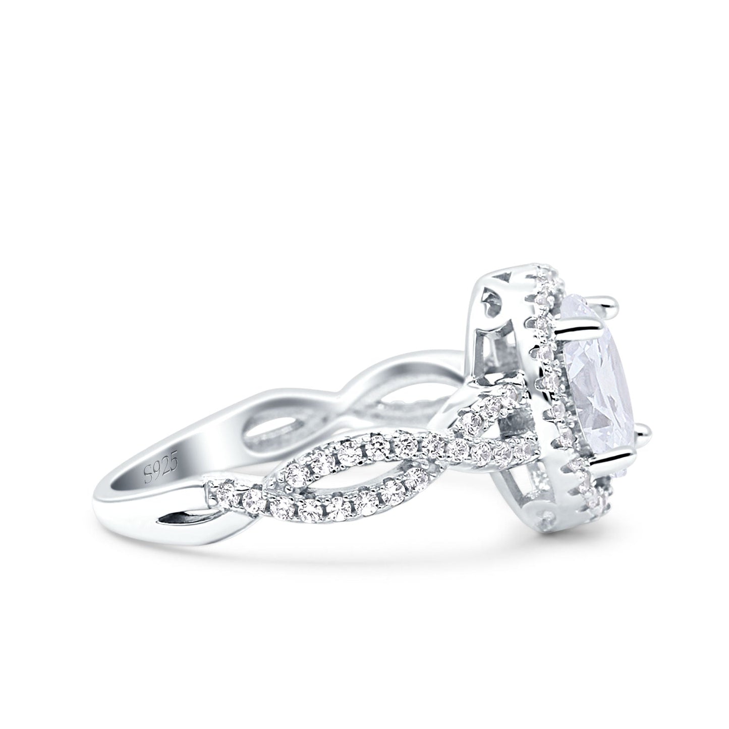 Halo Infinity Shank Ring Oval Simulated Cubic Zirconia