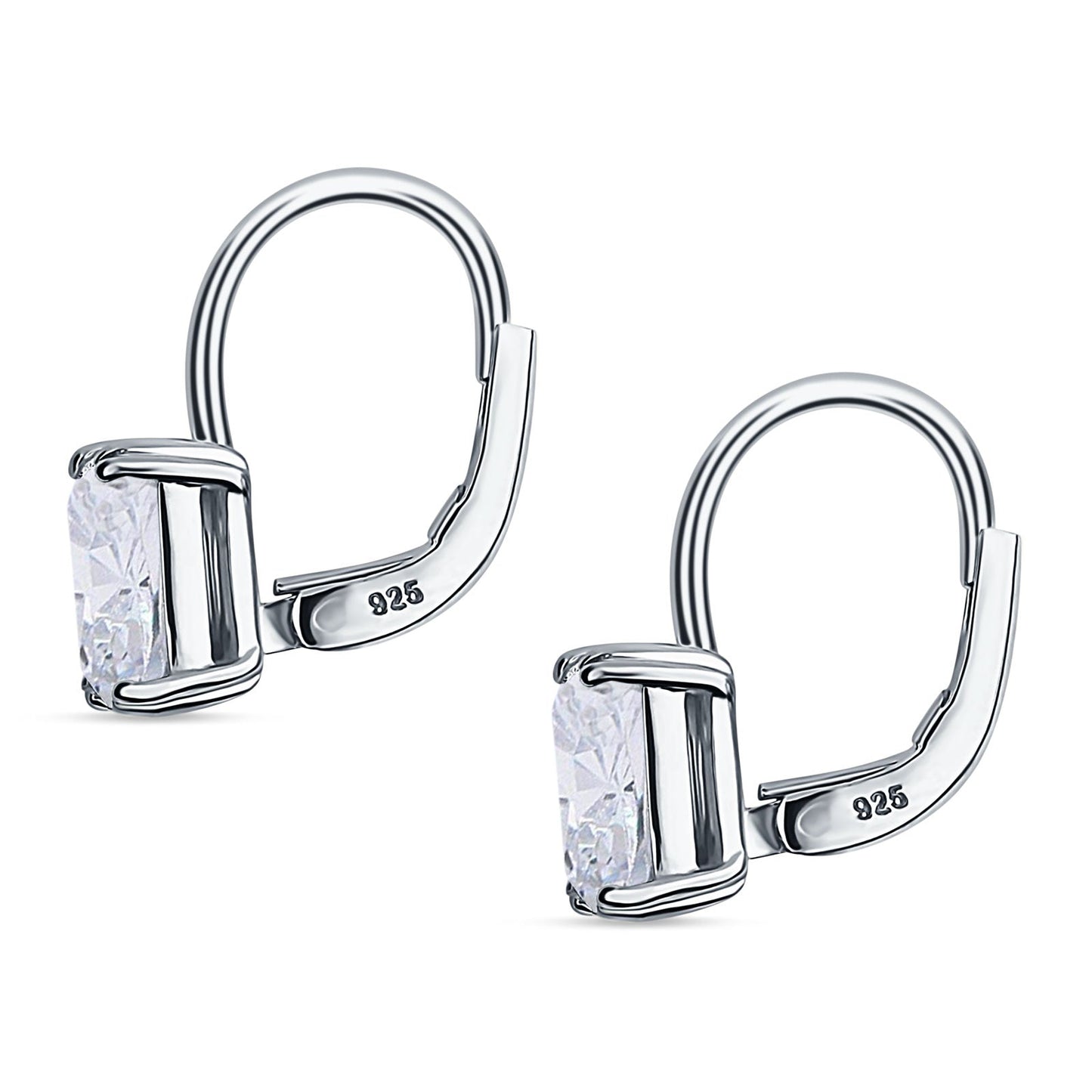 Cushion Leverback Earrings Cubic Zirconia