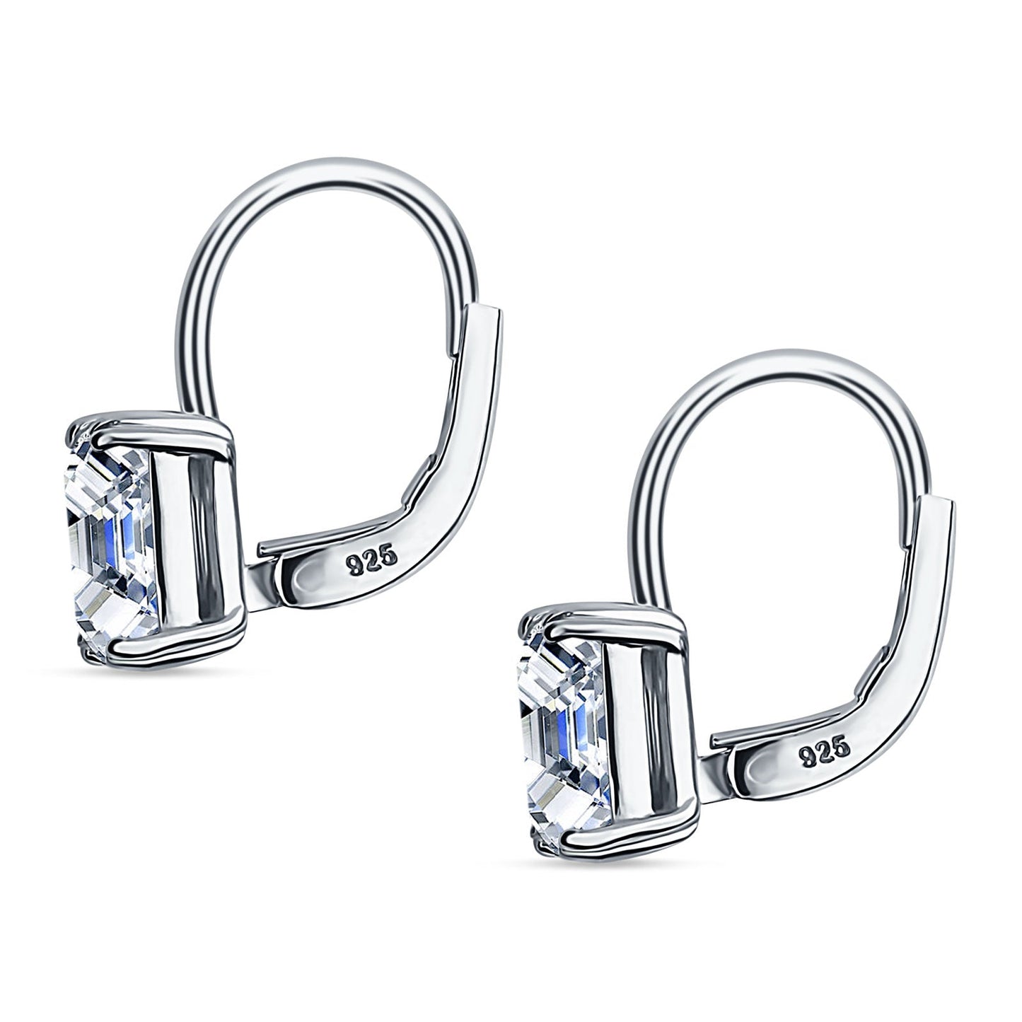 Asscher Leverback Earrings Cubic Zirconia