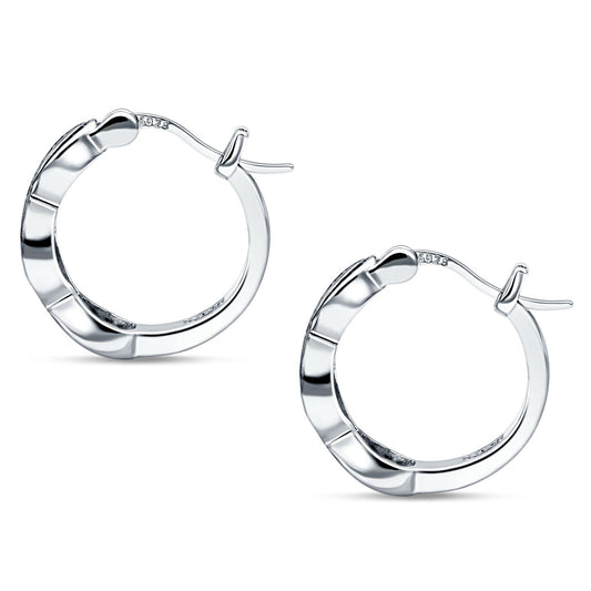 Twisted Infinity Huggie Hoop Earrings Cubic Zirconia