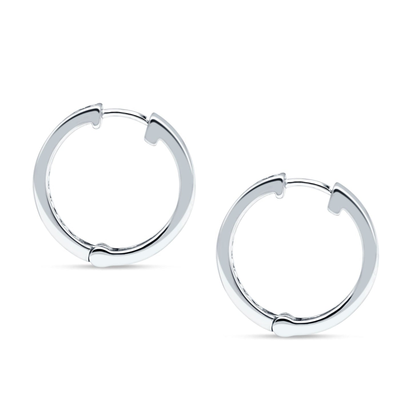 Minimalist Huggie Hoop Earrings Simulated Blue Sapphire