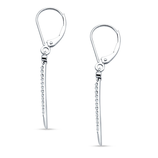 Drop Dangle Leverback Earrings Cubic Zirconia