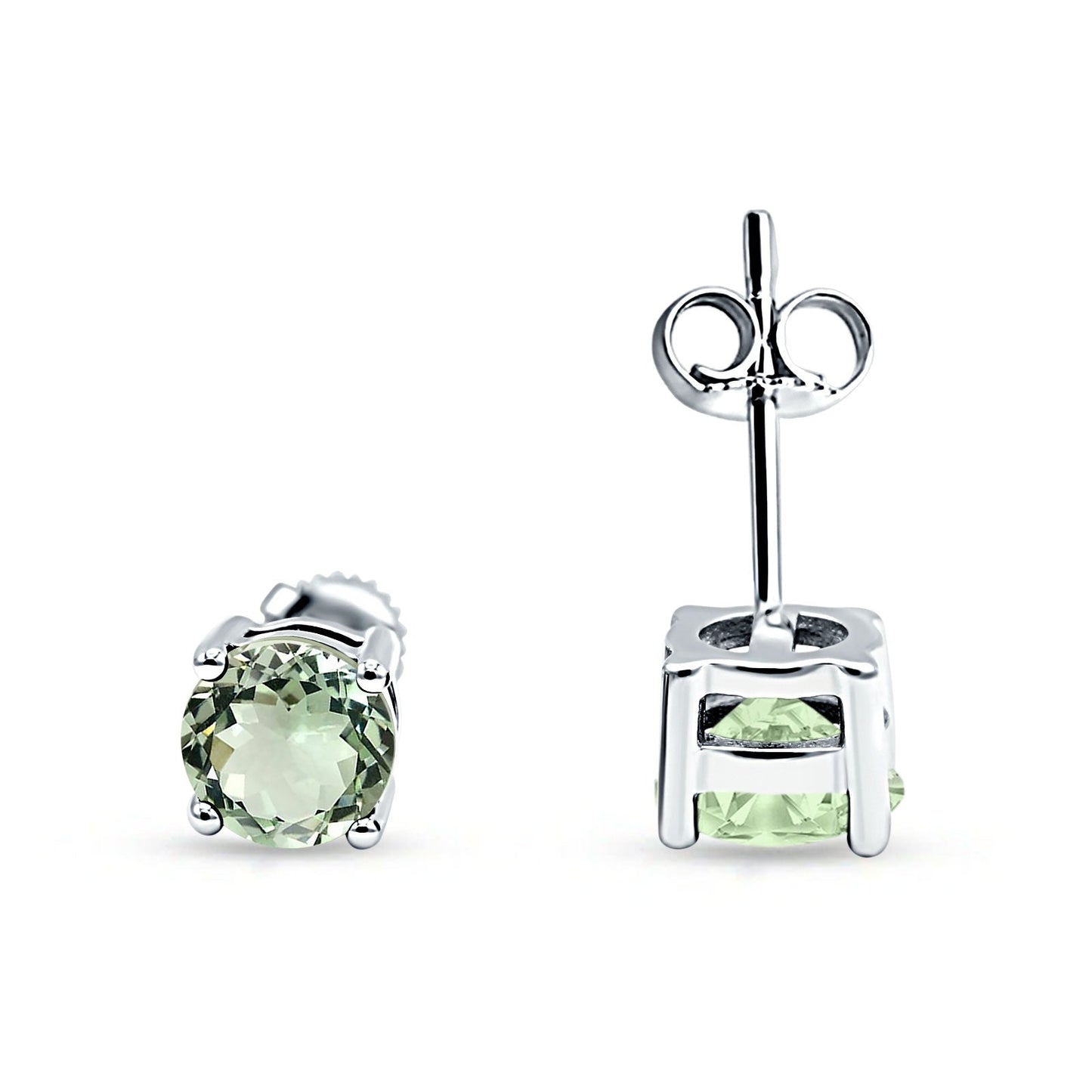 Solitaire Stud Earring Natural Green Amethyst Prasiolite Wholesale