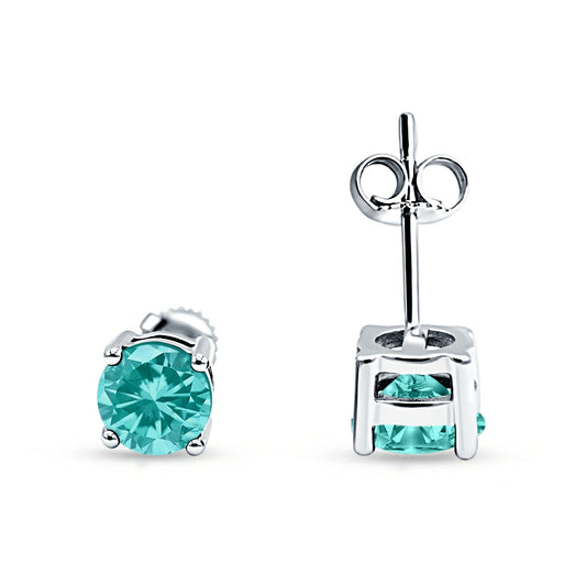 Solitaire Stud Earring Paraiba Tourmaline CZ Wholesale