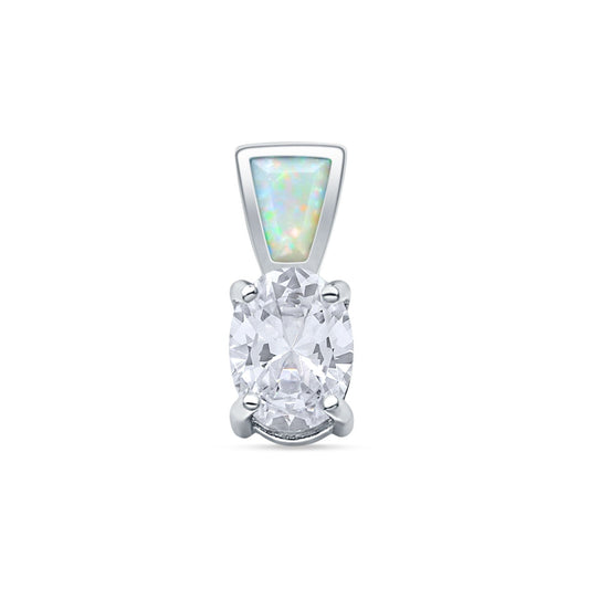 Oval CZ Solitaire Pendant