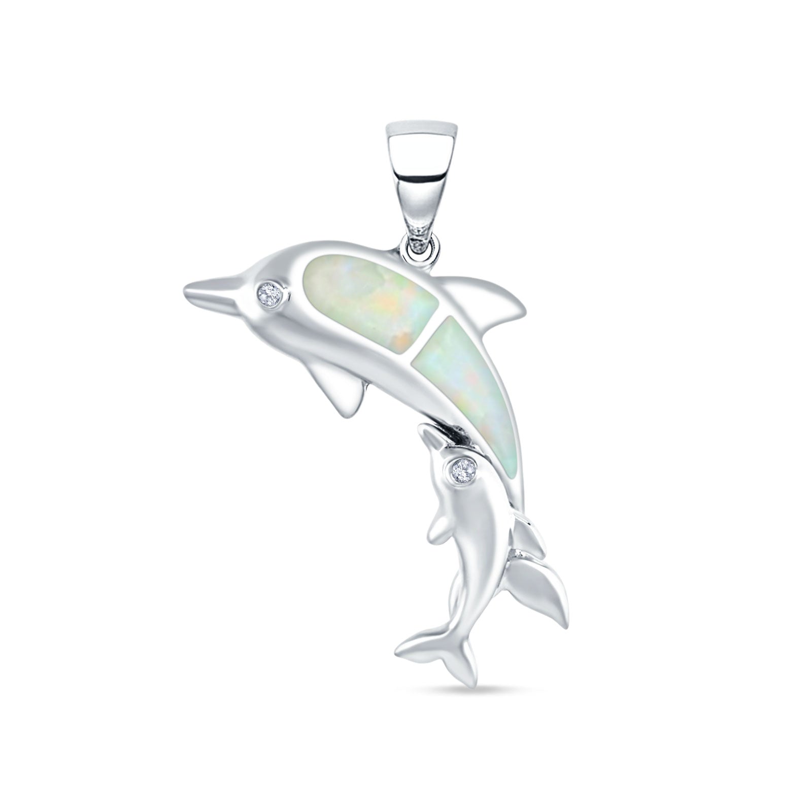 Mother & Baby Dolphin Pendant