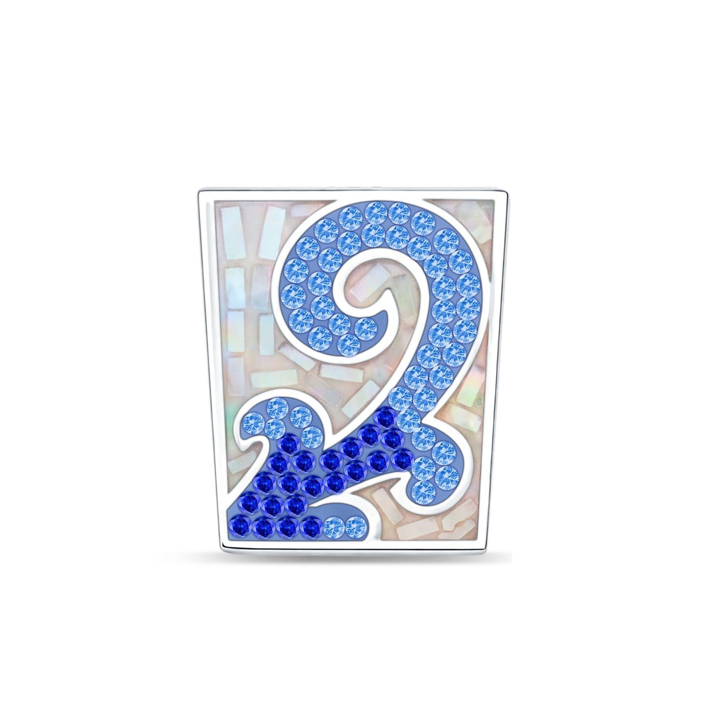 Blue CZ Scroll Design Pendant